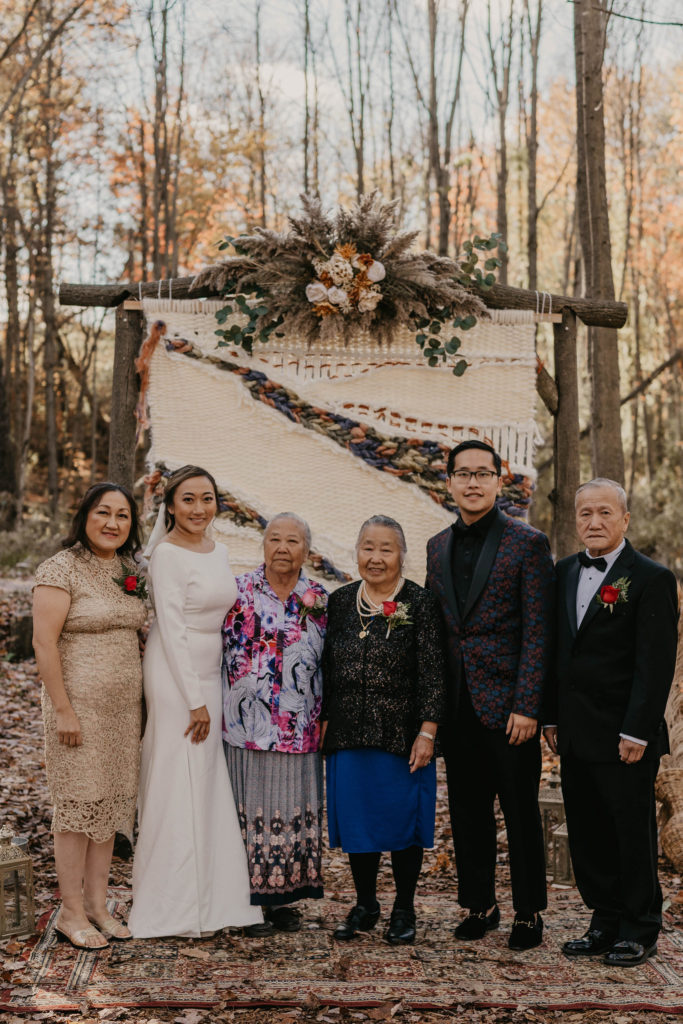 Formal family photos after wedding ceremony