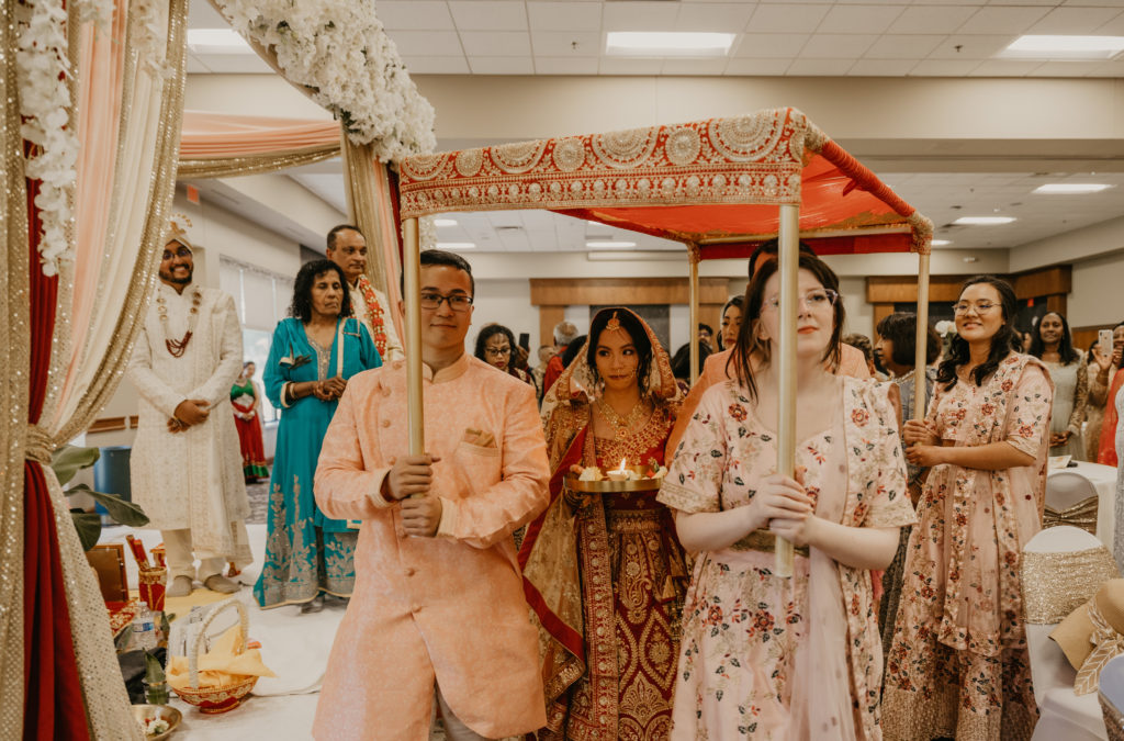 Hindu Bride entering the ceremony