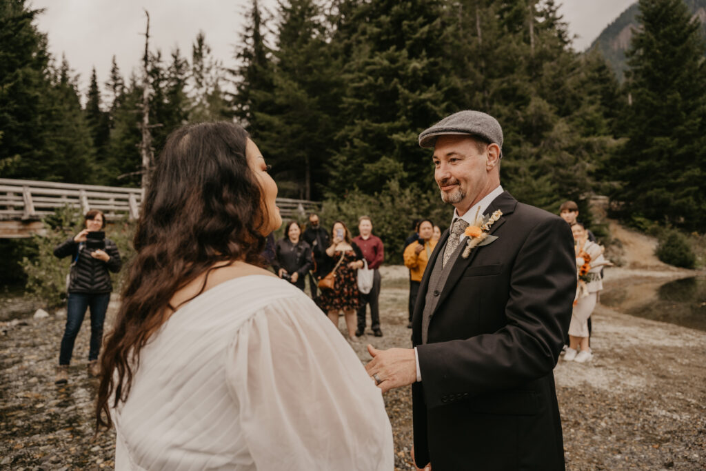 Intimate elopement at Gold Creek Pond.